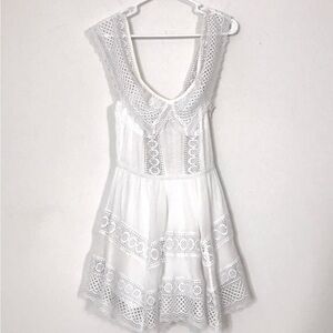 Charo Ruiz viana White Lace Mini short Dress small size